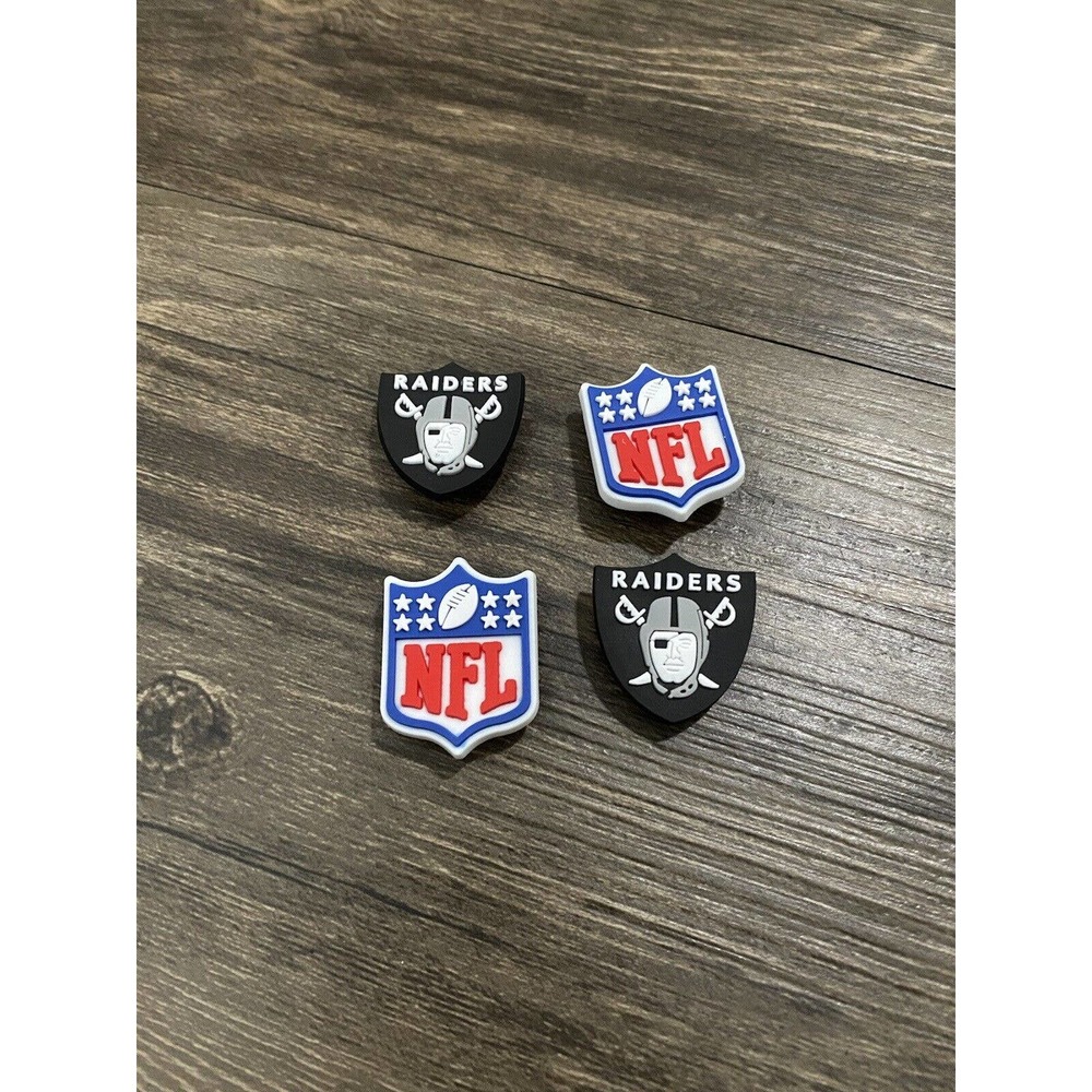 Las Vegas Raiders Football Team Sports Charm For Crocs Shoe Charms - 4 Pieces